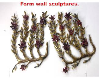 Lot 319 Pair Mixed Metal Branch Form wall sculptures. 