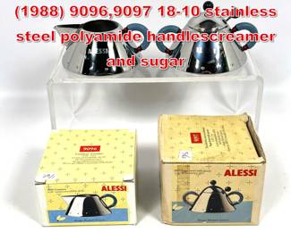 Lot 264 Michael Graves for Alessi 1988 9096,9097 1810 stainless steel polyamide handlescreamer and sugar 
