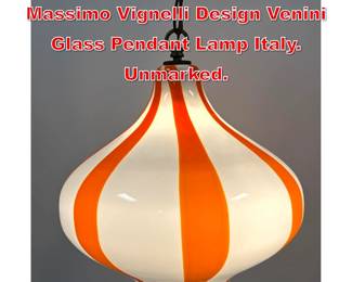 Lot 365 60s Vintage Italian Massimo Vignelli Design Venini Glass Pendant Lamp Italy. Unmarked. 