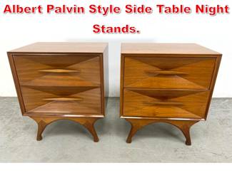 Lot 379 Pair Mid Century Modern Albert Palvin Style Side Table Night Stands. 