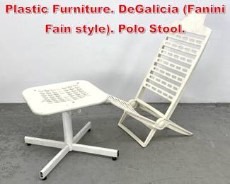Lot 499 2pcs Mid Century Modern Plastic Furniture. DeGalicia Fanini Fain style. Polo Stool. 