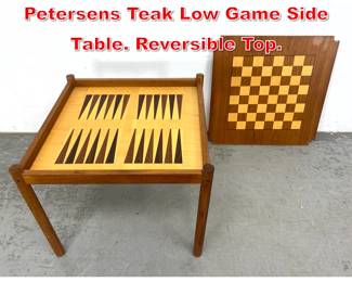 Lot 220 Danish Modern Georg Petersens Teak Low Game Side Table. Reversible Top. 