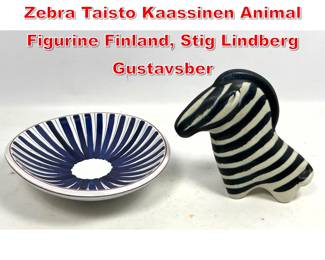Lot 71 2pcs Vintage Arabia Pottery Zebra Taisto Kaassinen Animal Figurine Finland, Stig Lindberg Gustavsber