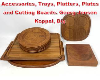 Lot 392 Danish Modern Teak Accessories, Trays, Platters, Plates and Cutting Boards. Georg Jensen Koppel, Dig