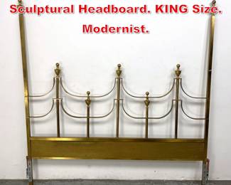 Lot 540 MASTERCRAFT Brass Sculptural Headboard. KING Size. Modernist. 