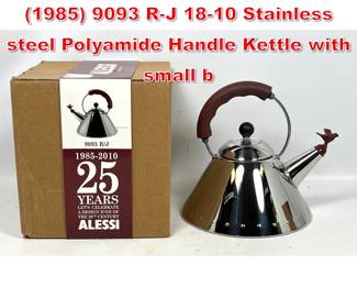 Lot 295 Michael Graves for Alessi 1985 9093 RJ 1810 Stainless steel Polyamide Handle Kettle with small b