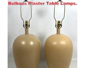 Lot 248 Pair Mid Century Modern Bulbous Plaster Table Lamps. 