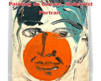 Lot 23 Original HUNT SLONEM Painting on Canvas. Modernist Portrait. 