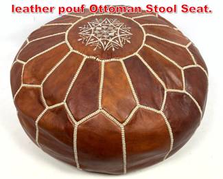 Lot 326 Moroccan handmade goat leather pouf Ottoman Stool Seat. 