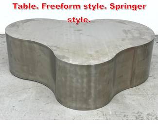 Lot 10 Biomorphic Steel Coffee Table. Freeform style. Springer style.