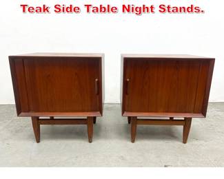 Lot 213 Pair Falster Danish Modern Teak Side Table Night Stands. 