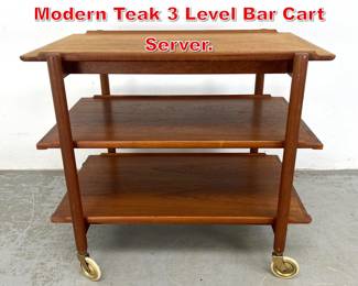 Lot 352 Poul Hundevad Danish Modern Teak 3 Level Bar Cart Server. 