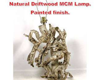 Lot 440 Sculptural Assembled Natural Driftwood MCM Lamp. Painted finish. 