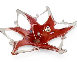 Red Murano Art Glass Dish
