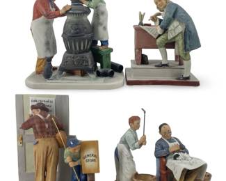 5pc Norman Rockwell Americana Figurine Set
