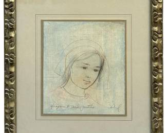 Signed Edna Hibel Lithograph
