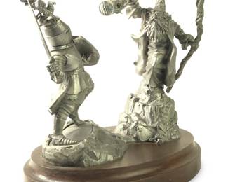 Ray Lamb Perth Pewter Knight vs Wizard Figure
