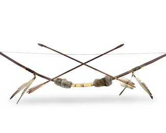 Artistic Native American Beaded Bow & Arrows
