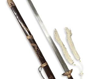 Decorative Oriental Style Sword with Scabbard
