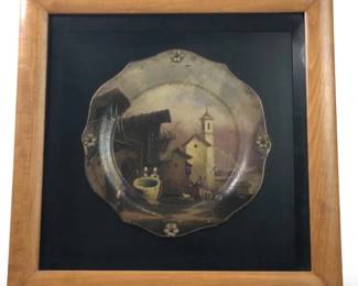 Victorian Mache Hand Painted Plate
