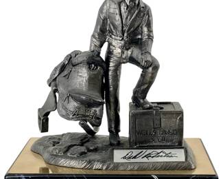 LE Ricker Pewter Signed Dale Robertson Sculpture
