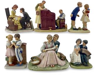 6pc Norman Rockwell Young Love Sculptures
