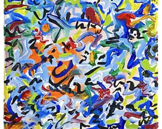 Signed James Stonikas Acrylic on Canvas Abstract
