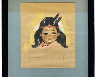 Signed Chris Jefferson Native American Mixed Media
