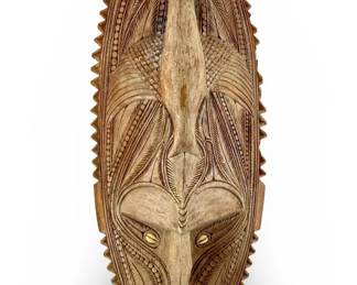 Detailed Hand Carved Wooden African Tribal Mask
