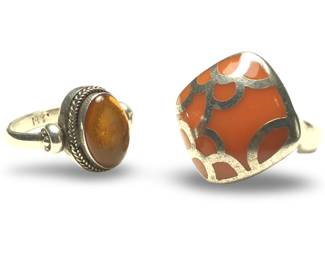 (2) Charming Sterling Silver Rings
