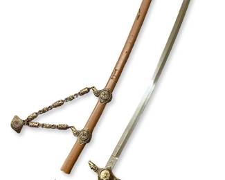 Ornate Arabian-Style Sword with Scabbard

