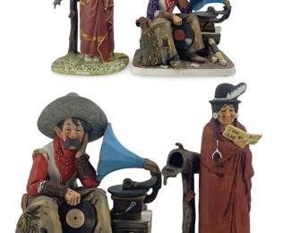 4pc Norman Rockwell Dave Grossman Figurines
