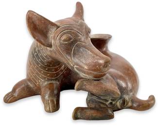 Pre Columbian Colima Dog Vessel

