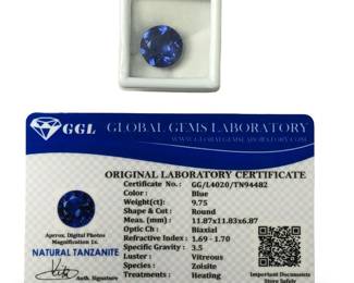 9.75Ct Round Cut Loose Tanzanite Gemstone
