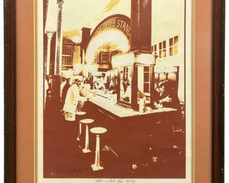 Signed “ Morning Call" Café French Market Litho
