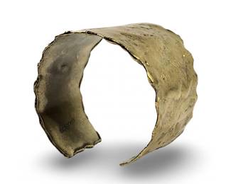 Olga Prieto Hammered Plate Wavy Brutalist Bracelet
