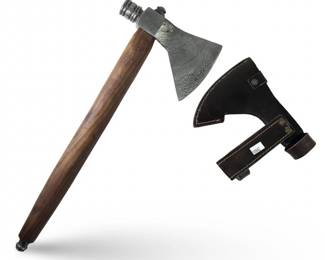 Custom Hand Forged Damascus Tomahawk Axe
