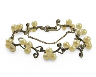 Vintage Sterling Silver Cultured Pearl Link
