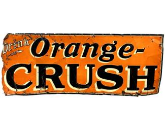 1939 Orange Crush Metal Advertisement Sign
