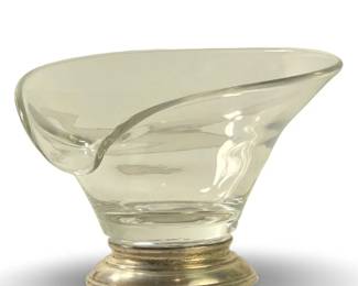 Mid-Century Sterling Crystal Serving Dish
