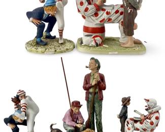 5pc Norman Rockwell Dave Grossman Figurines

