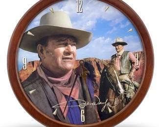 "John Wayne Wall Clock" Western Hero Scene
