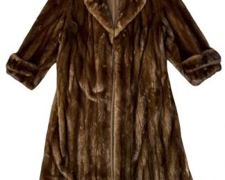 Long Espresso Mink Fur Winter Coat
