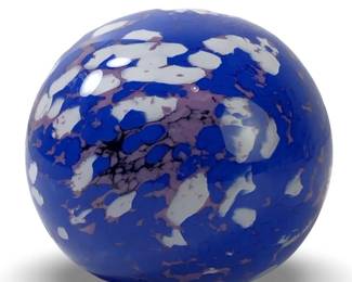 Hand Blown Cobalt Blue Art Glass Paperweight
