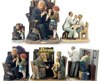 6pc Norman Rockwell Doctor’s Office Sculptures
