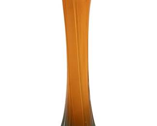 Orange and Black Art Glass Bud Vase
