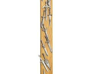 Miniature Scottish Pewter Swords on Board
