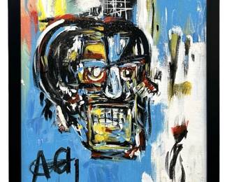 Attrib Signed Basquiat Original Acrylic on Canvas
