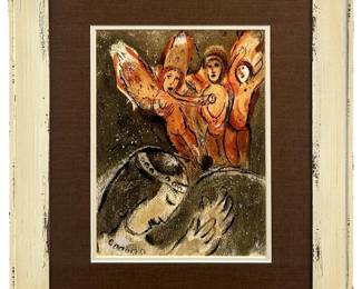Marc Chagall “Sarah & the Angels" Lithograph
