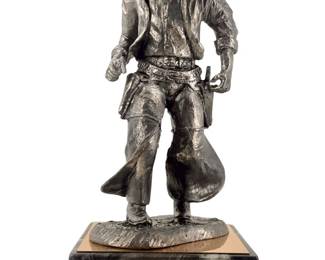 Michael Ricker Pewter Cowboy on Marble Base
